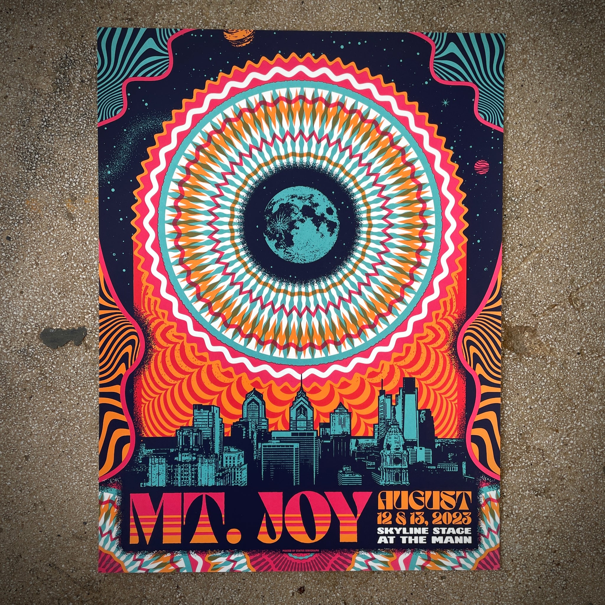 Mt Joy Skyline Stage At The Mann 2023 Status Serigraph mt-joy-skyline-stage-at-the-mann-2023-status-serigraph