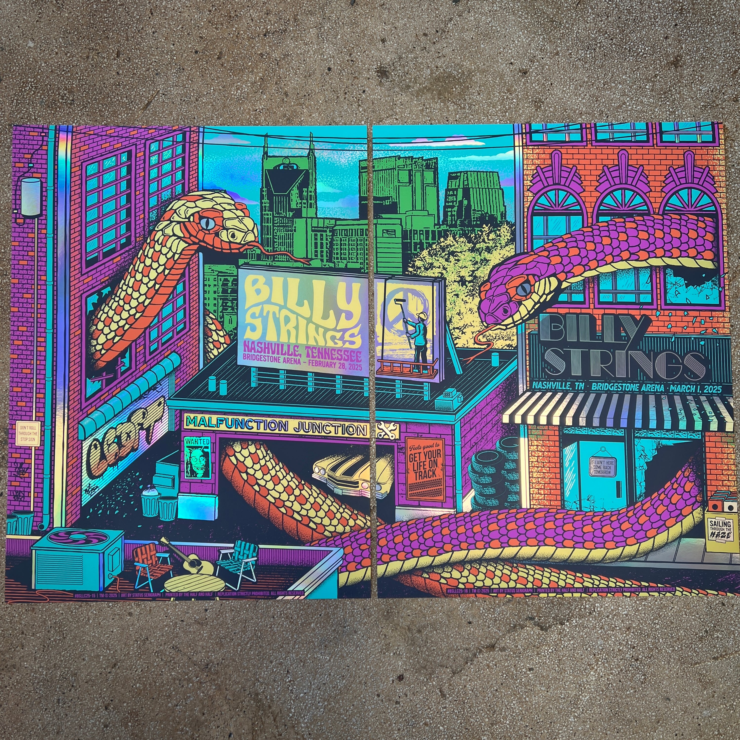Billy Strings - Nashville 2025 (Matching Numbered Cut Rainbow Foil Set) LAST ONE!!!