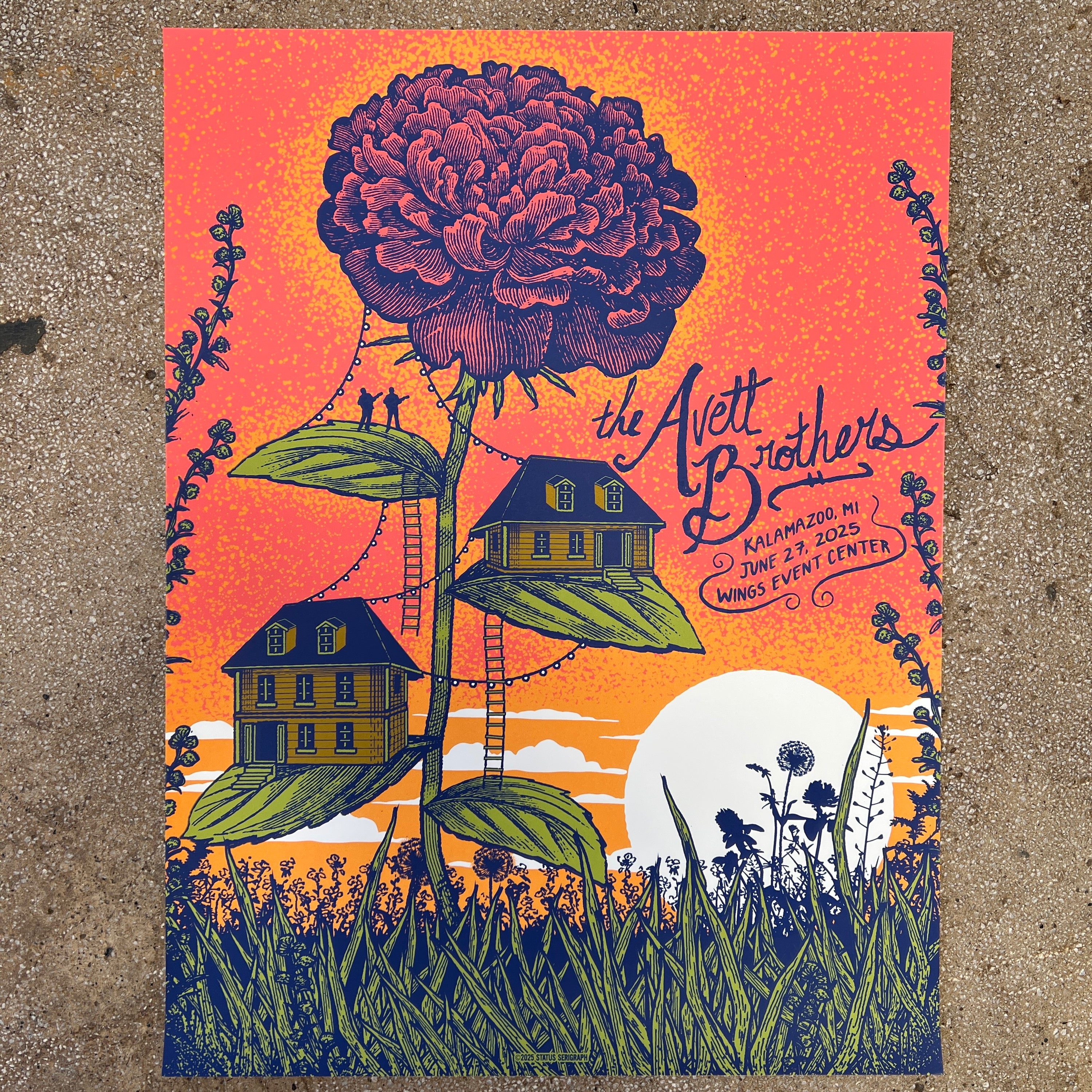 The Avett Brothers Kalamazoo 2025 Status Serigraph the-avett-brothers-kalamazoo-2025-status-serigraph