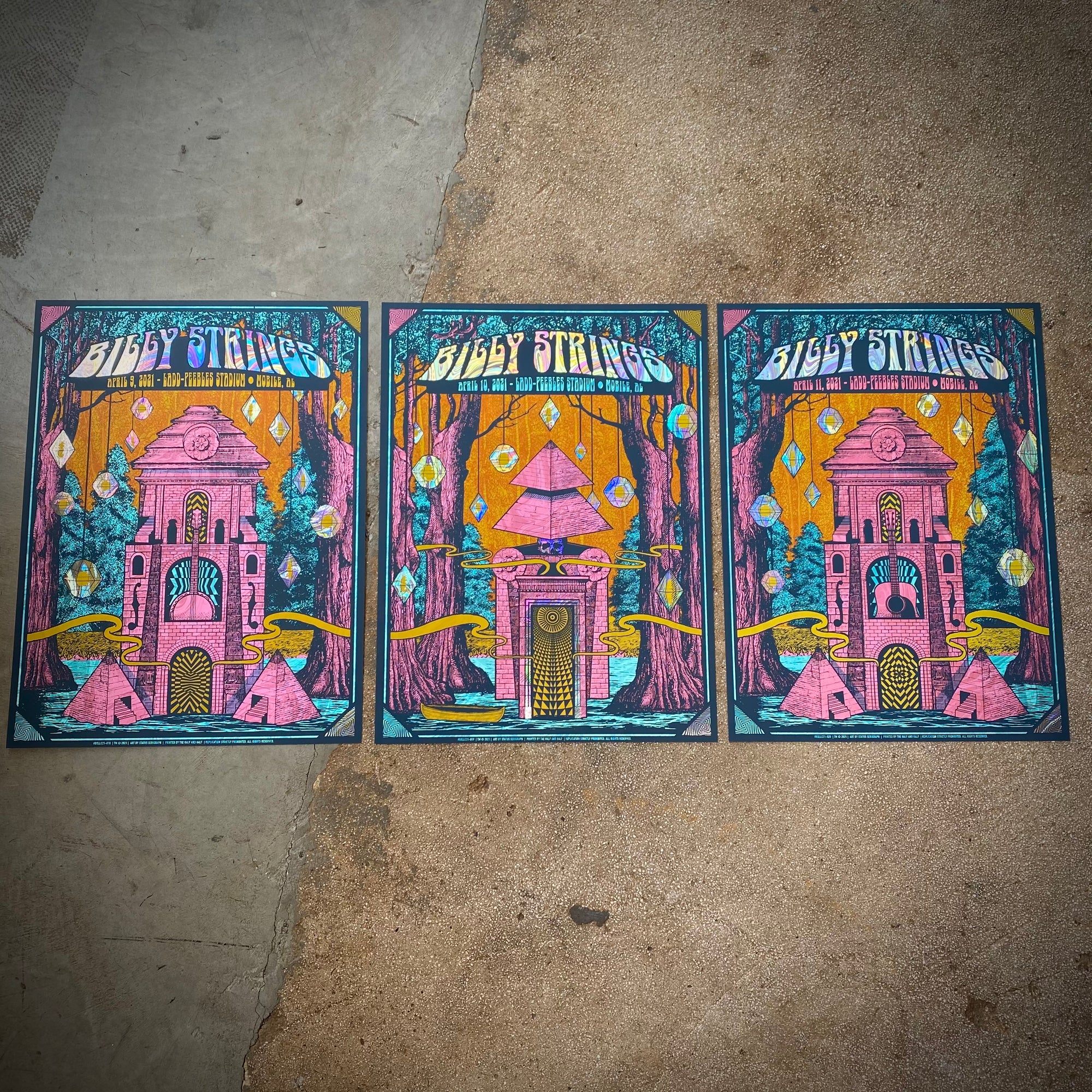 Billy Strings - Mobile AL  (Swirl Foil Matching Numbered Set)