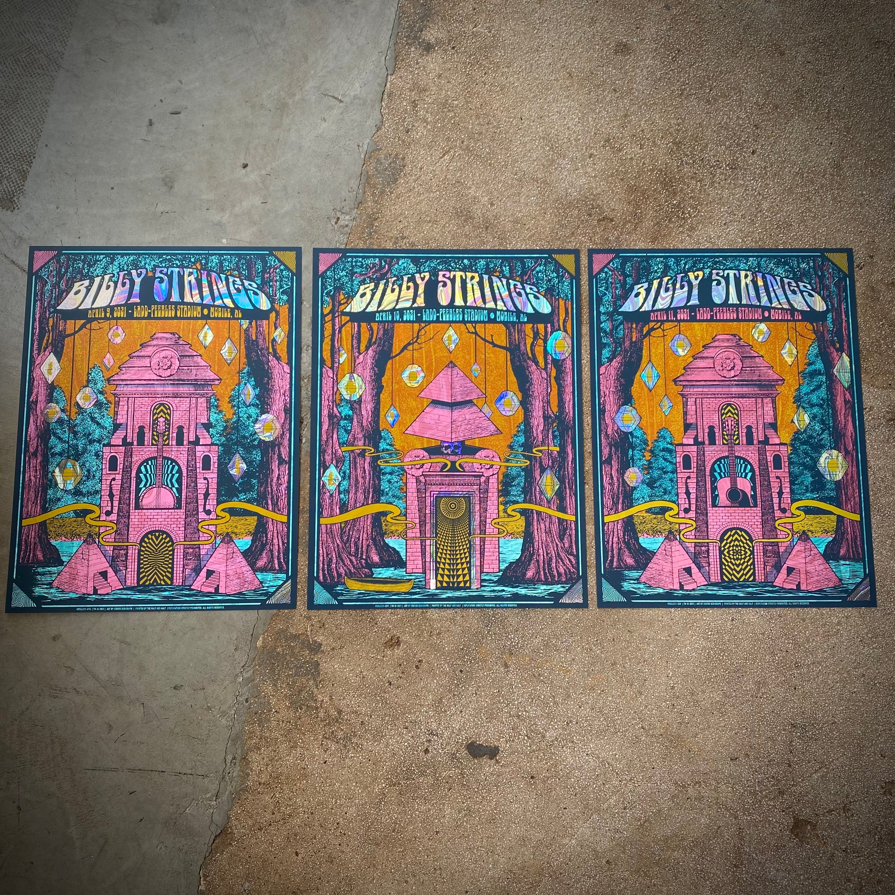 Billy Strings - Mobile AL  (Swirl Foil Matching Numbered Set)