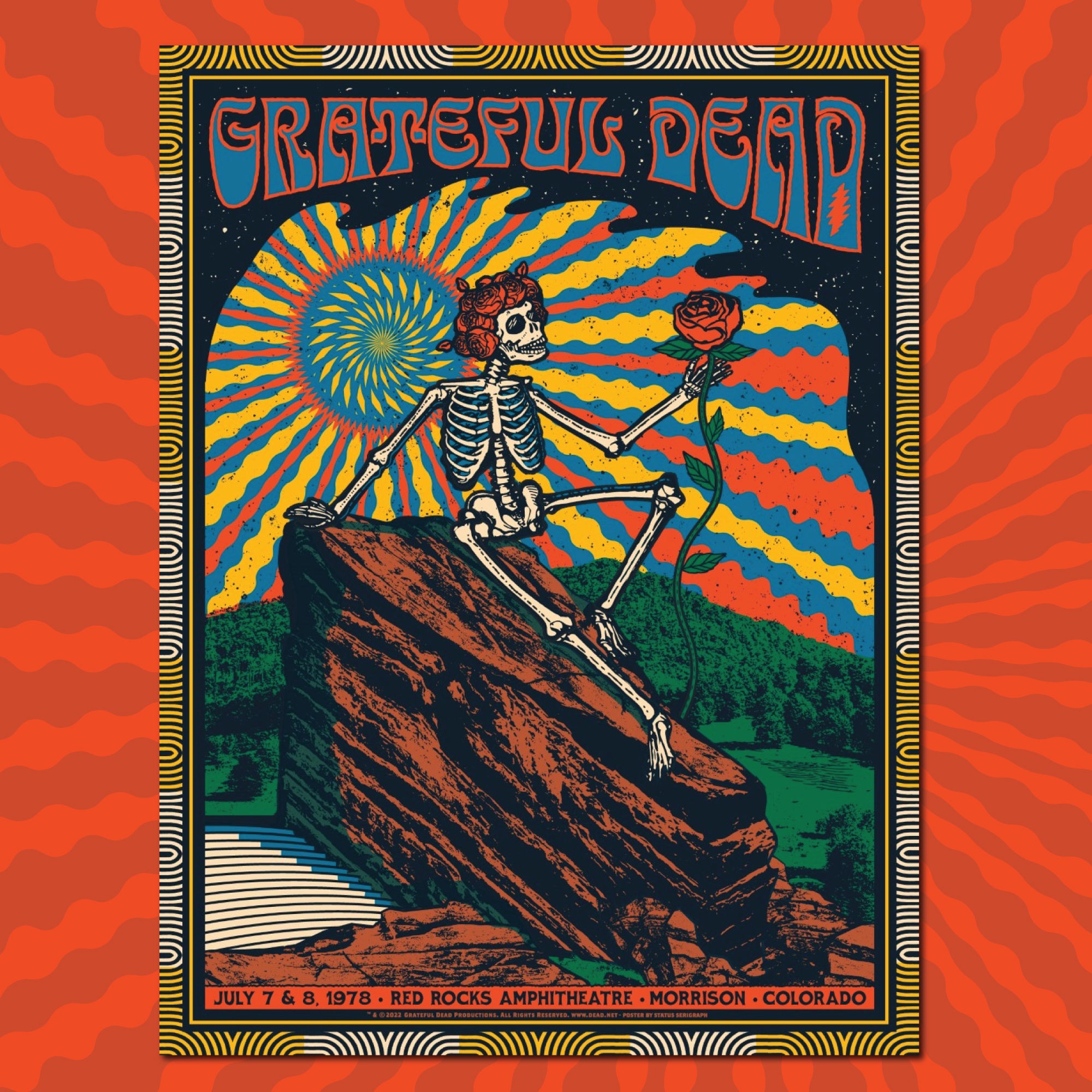 Grateful Dead Milestone #8 - Red Rocks '78 Regular - Status Serigraph