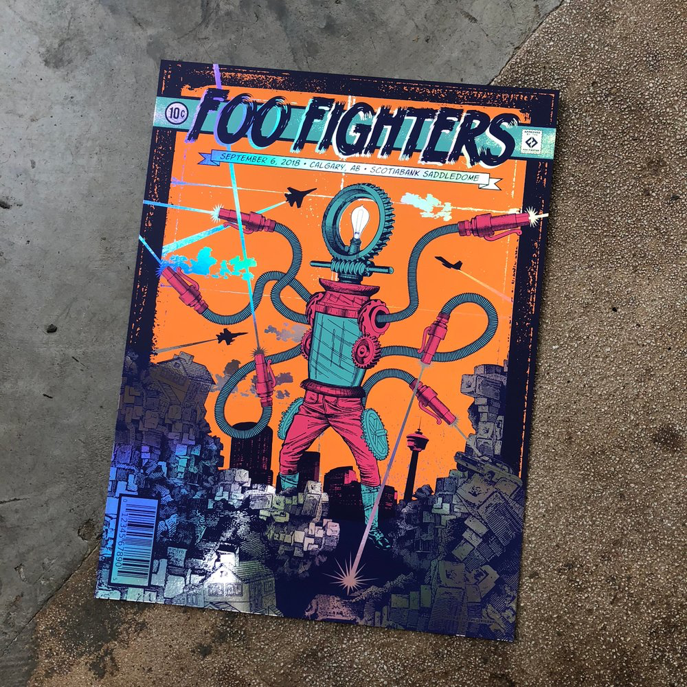 Foo Fighters Calgary Rainbow Foil